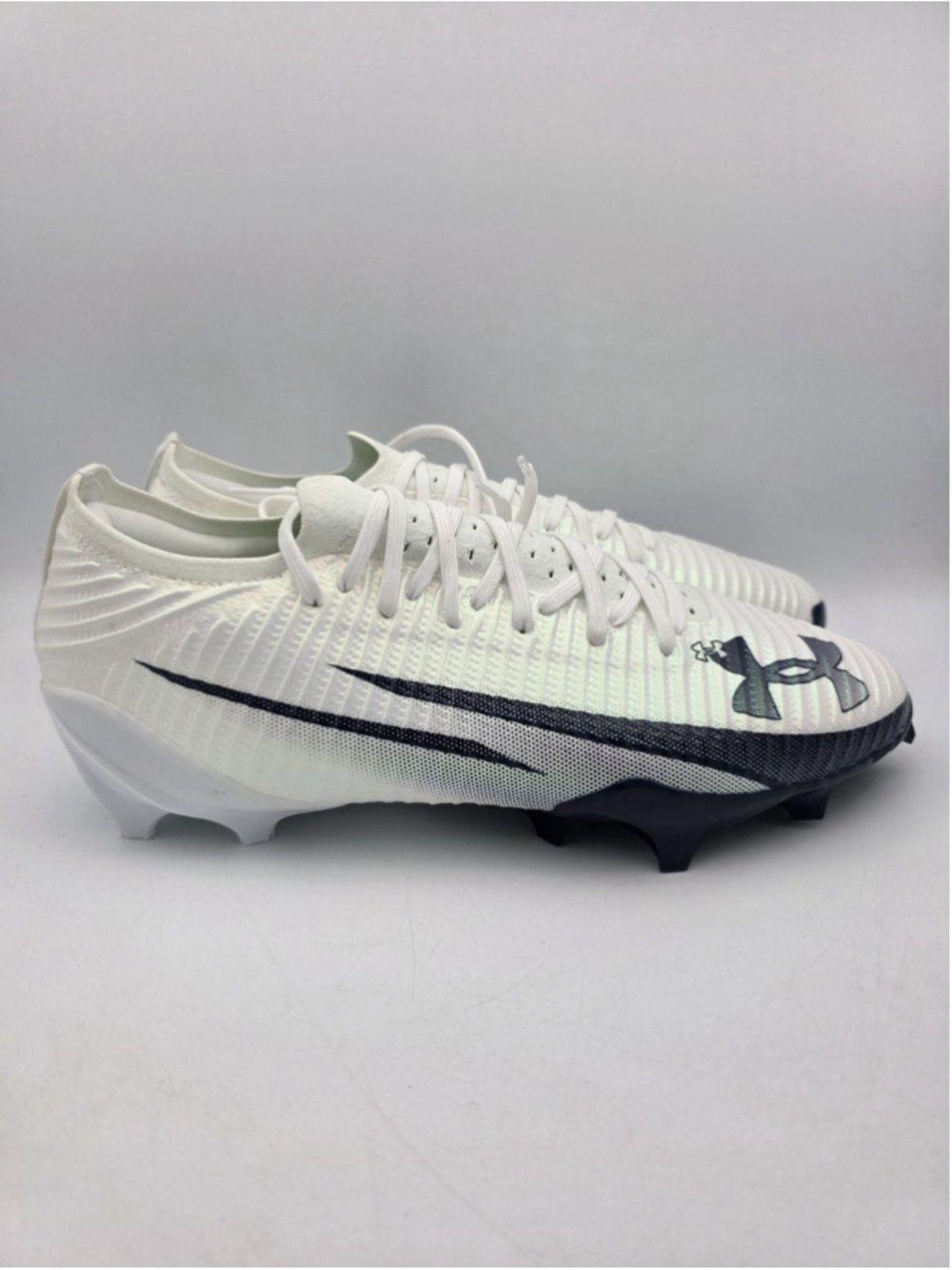 Under Armour Blur Pro White Midnight Navy Football Cleats 3028220-103 Mens 13.5